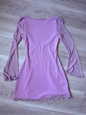 SHEIN Pink Long-Sleeve Mini Bodycon Dress